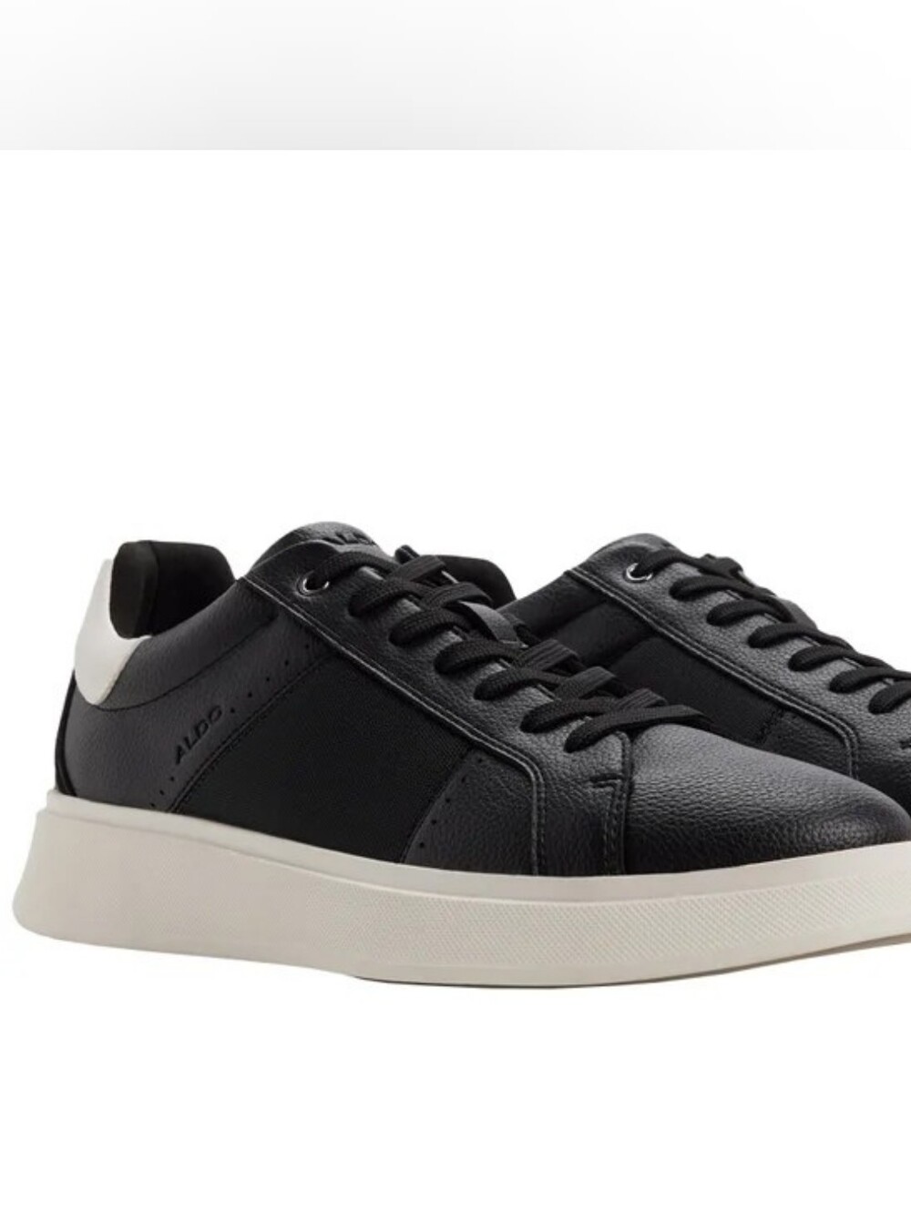 ALDO Black and White Low-Top Leather Sneakers
